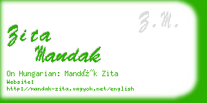 zita mandak business card